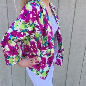 Kasper suit top multicolored size 14 (plus sized)